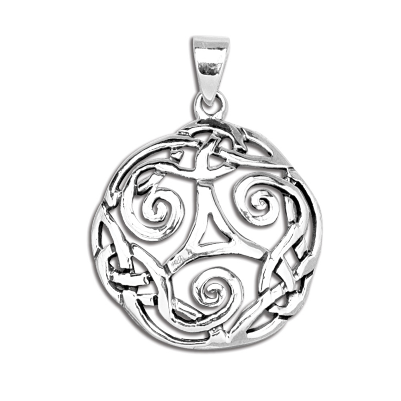 Sterling silver large Celtic knot pendant
