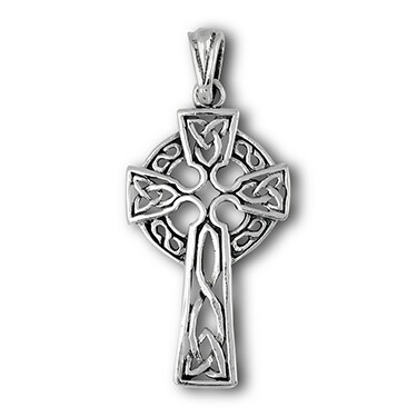 Sterling silver Celtic Cross with Celtic Knots