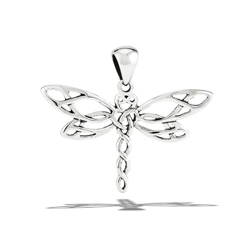 Sterling silver Celtic dragonfly pendant