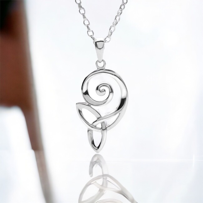 Sterling Silver Trinity Knot Swirl Pendant
