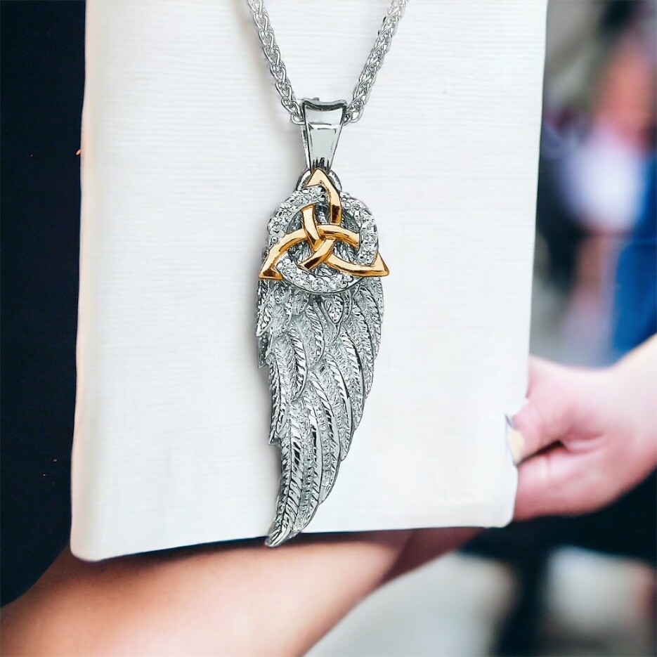 Silver Angel Wing Trinity Pendant Silver Angel Wing Trinity Pendant
