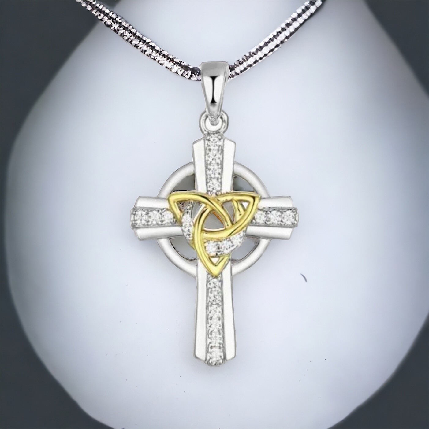 Trinity Two Tone Celtic Cross