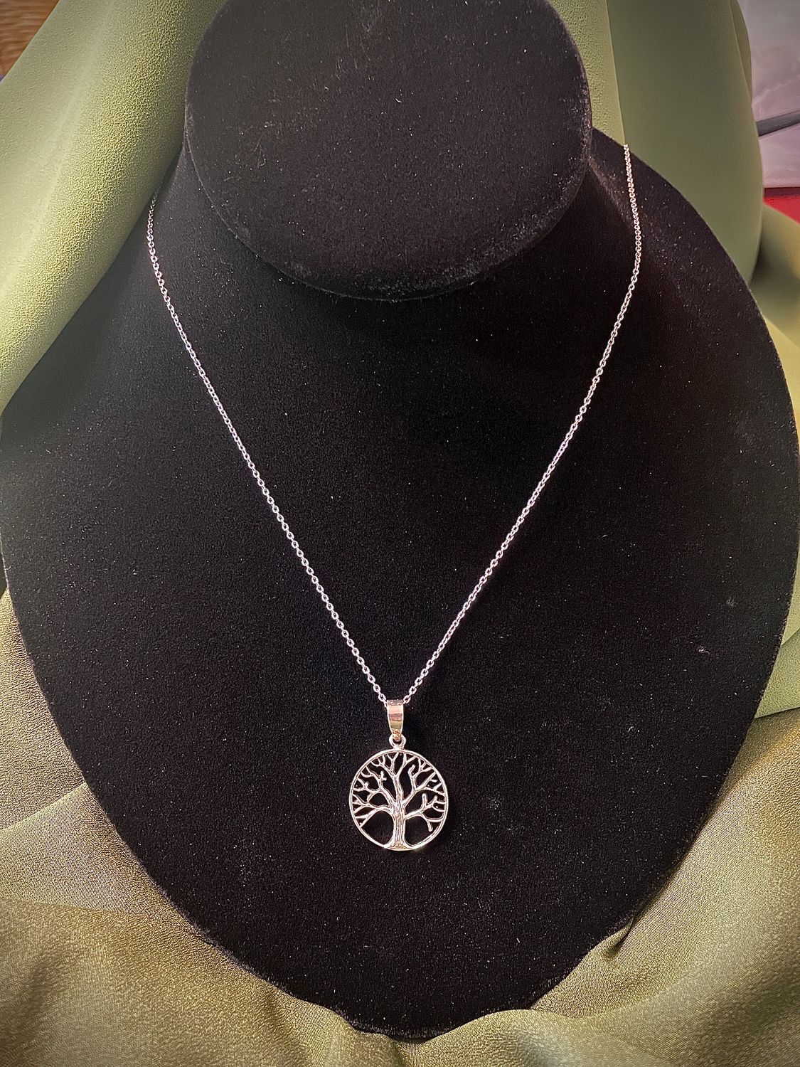 Sterling Silver Tree of Life Celtic Pendant on Necklace Stand
