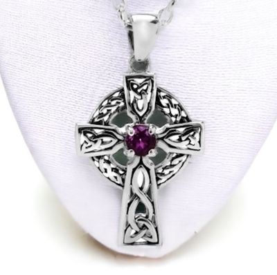 Medium Celtic Cross with Amethyst Stone