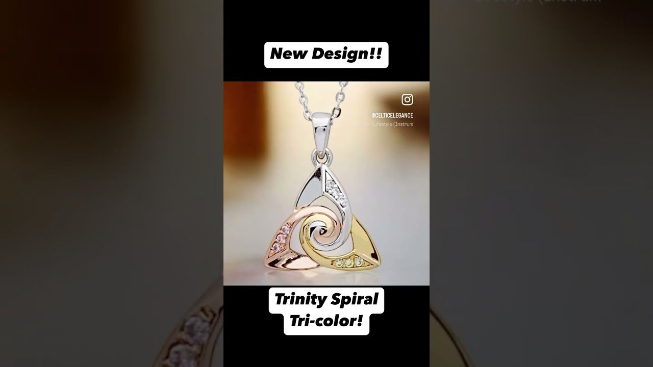 Trinity Spiral Center Tri-Color with CZ Stones
