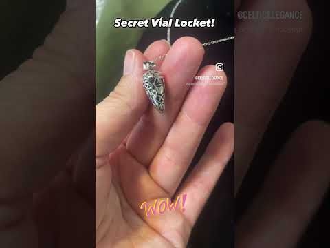Secret Latching Silver Trinity Knot Vial Locket Pendant
