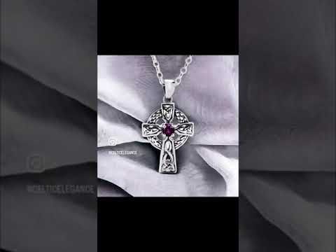 Medium Celtic Cross with Amethyst Stone