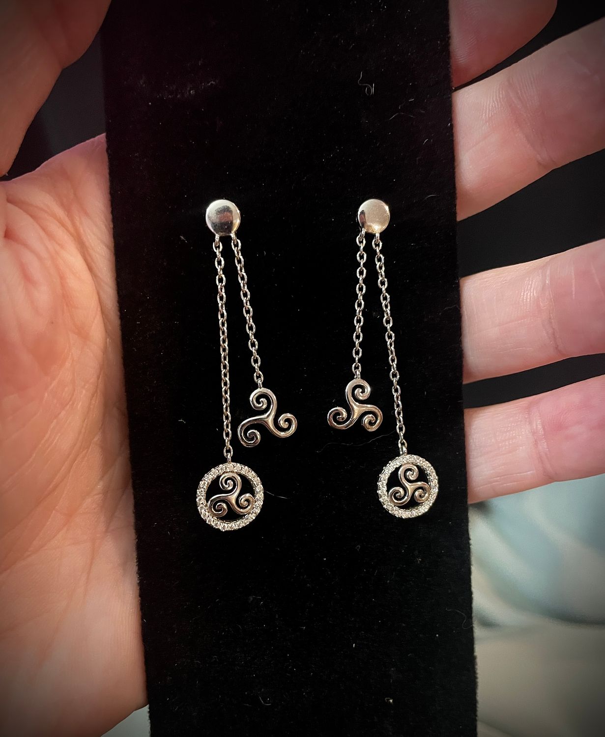 Silver Celtic Triskele Earrings