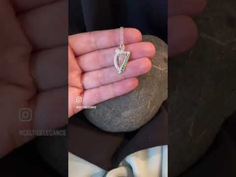 Exquisite Harp Pendant with CZ Stones - 2 Colors Available!