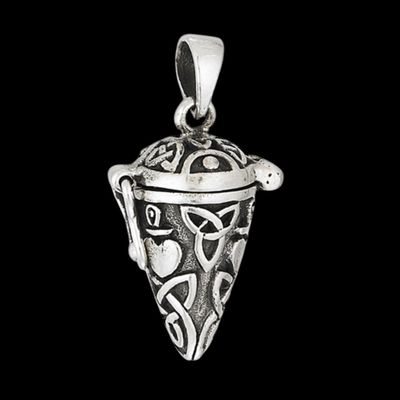 Secret Latching Silver Trinity Knot Vial Locket Pendant