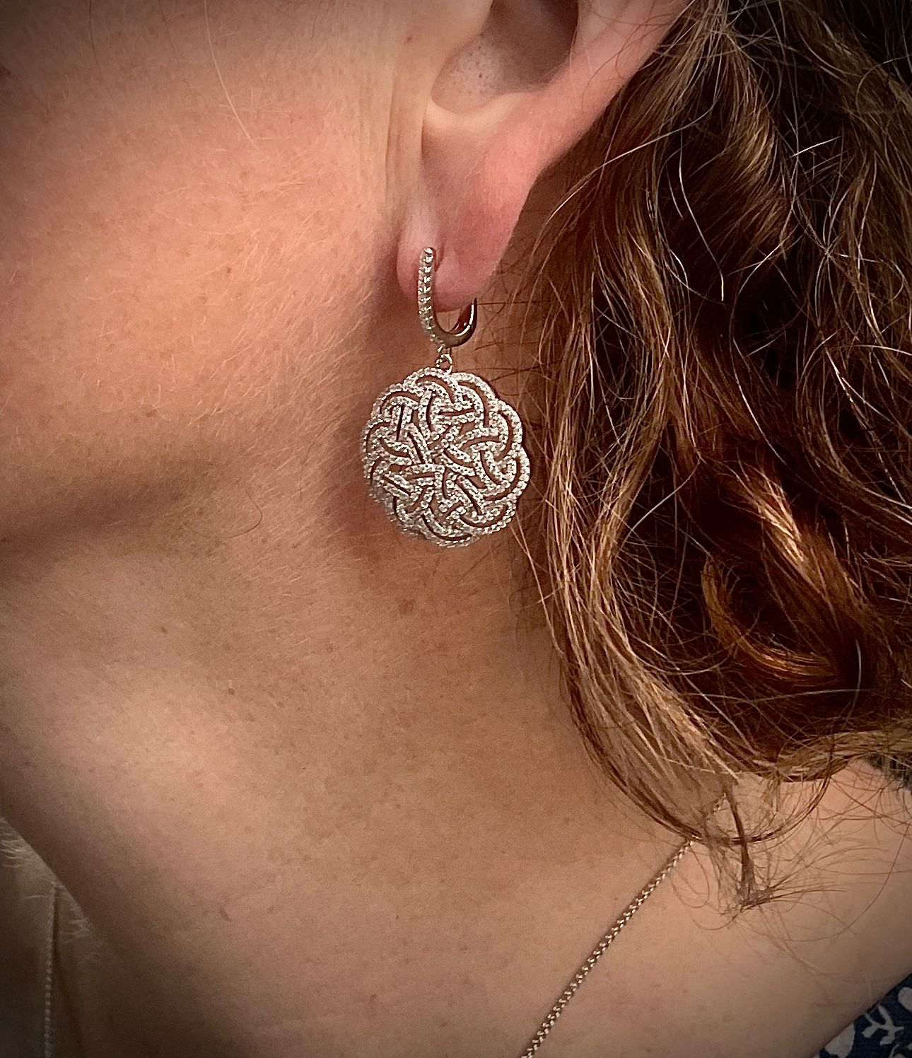 Stunning Interlaced Celtic Knot Silver Earrings