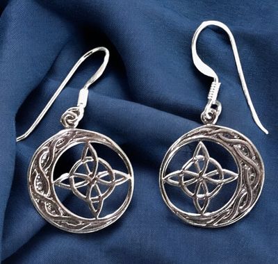 Sterling Silver Witch's Charm, Magic Knot, Hexefus Earrings!