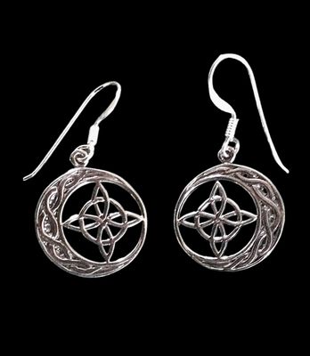 Sterling Silver Witch's Charm, Magic Knot, Hexefus Earrings!