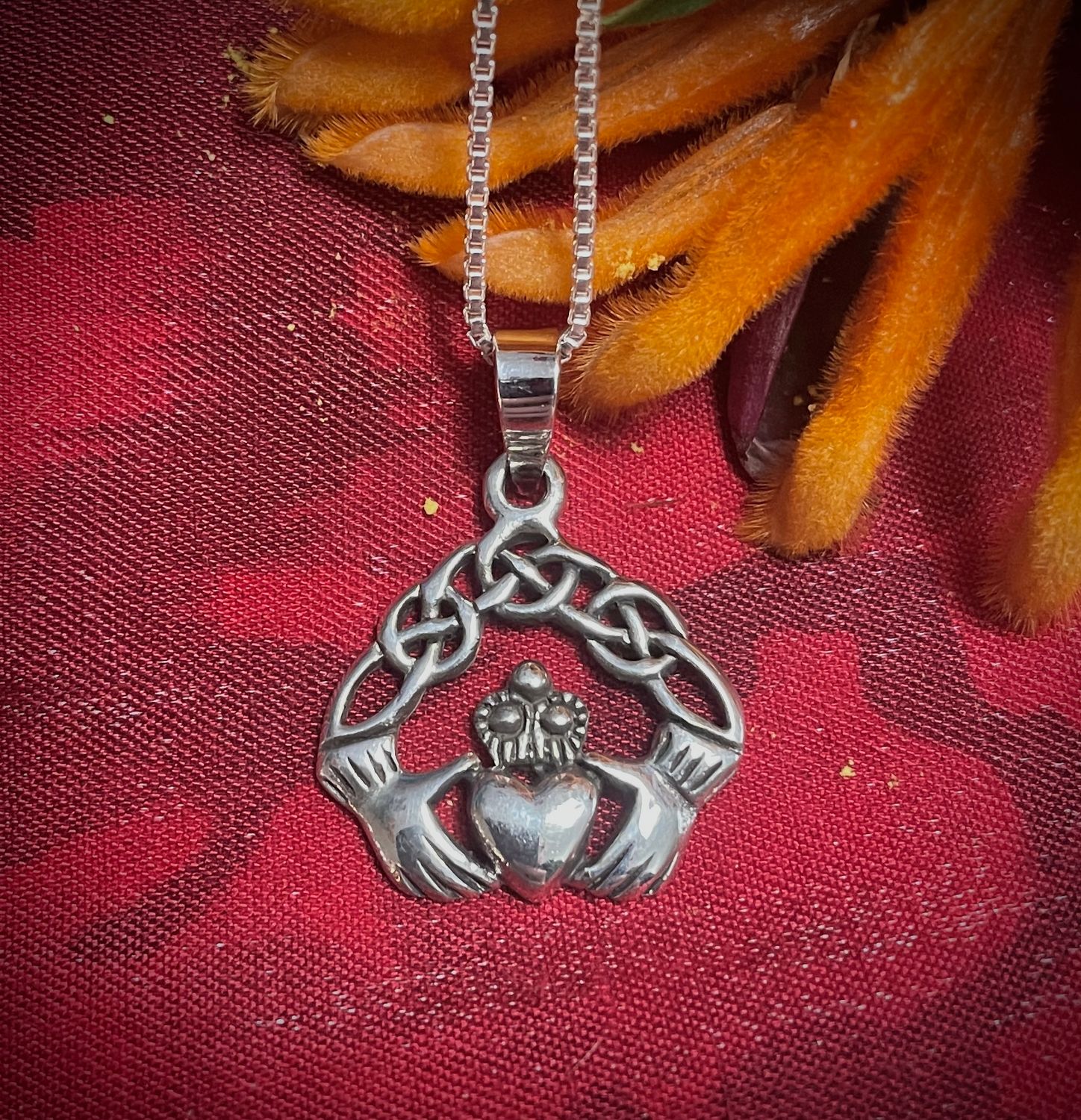 Claddagh Pendant Featuring Celtic Knots