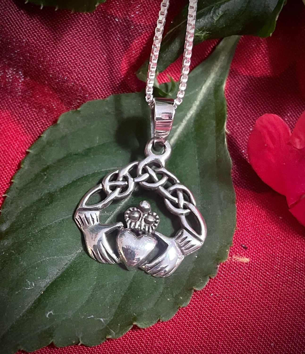 Claddagh Pendant Featuring Celtic Knots