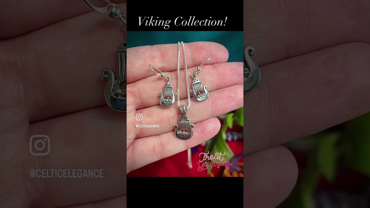 Viking Dragon Ship Boat Earrings