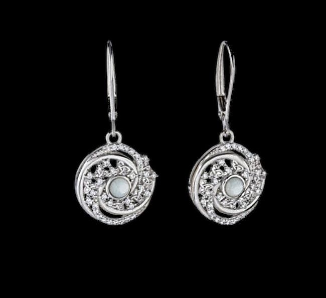 Arian Mother of Pearl Trinity Swirl Earrings