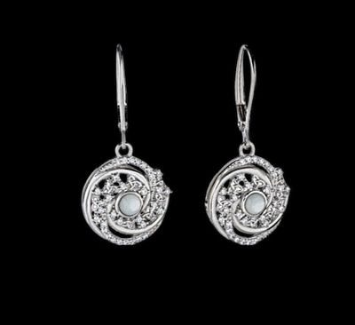 Arian Mother of Pearl Trinity Swirl Earrings