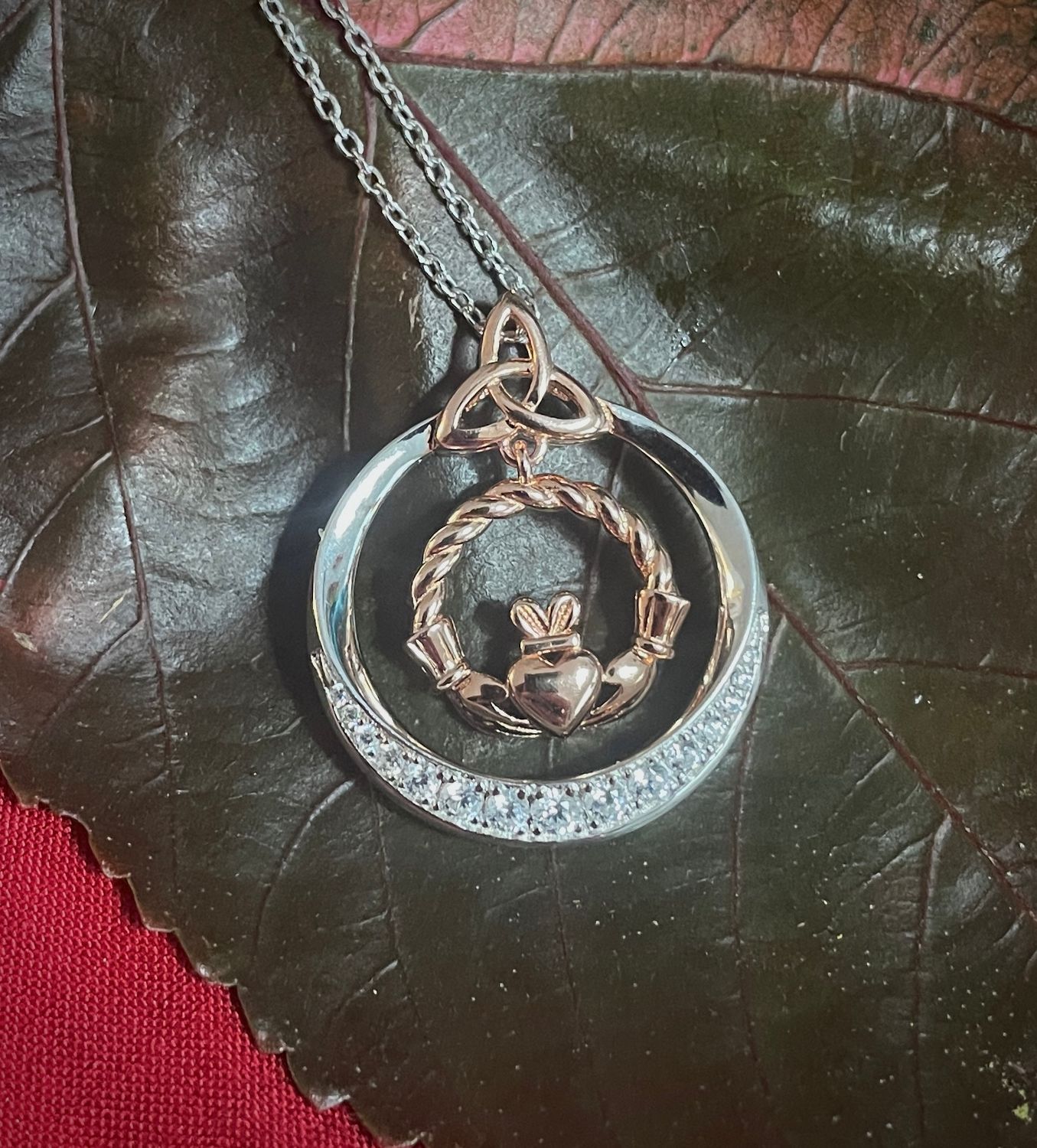 Rose Gold Claddagh with Trinity Knot