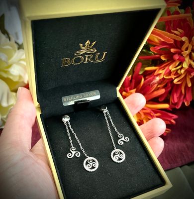 Silver Celtic Triskele Earrings