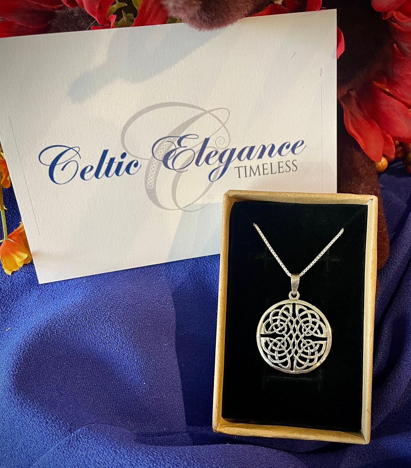 Celtic Knot Pendant - Megan Sterling silver Celtic Knot necklace, symbolic heritage pendant representing eternity and interconnectedness.