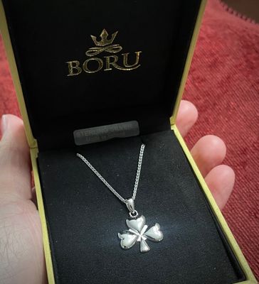 Highly Polished Silver Irish Shamrock