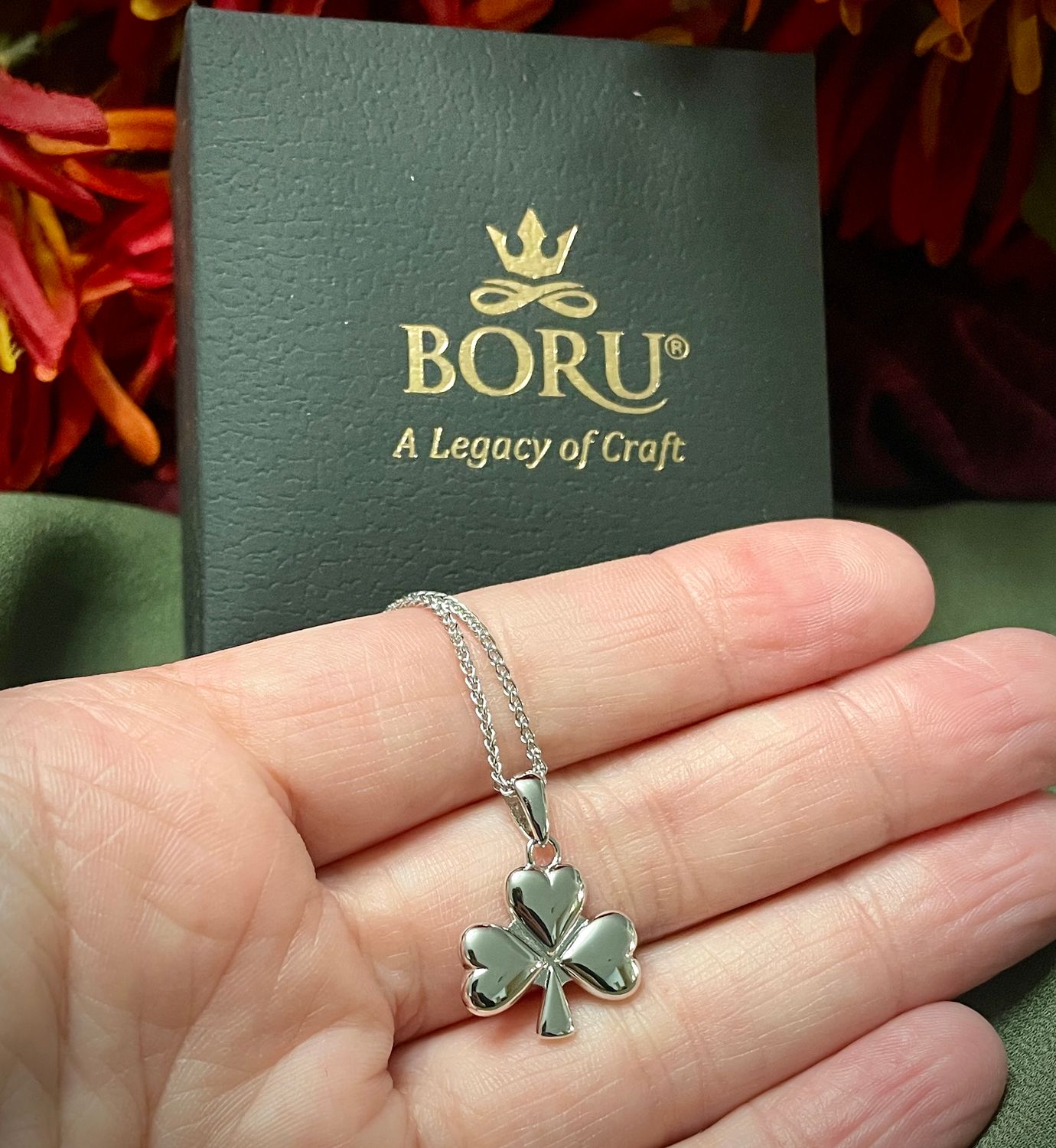 Highly Polished Silver Irish Shamrock
