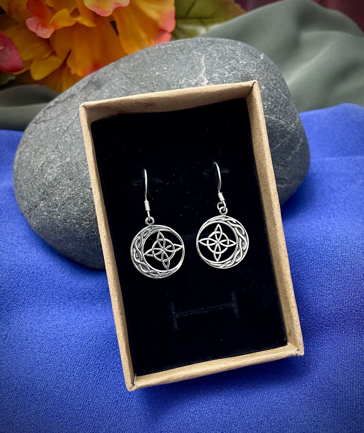 Sterling Silver Witch's Charm, Magic Knot, Hexefus Earrings!