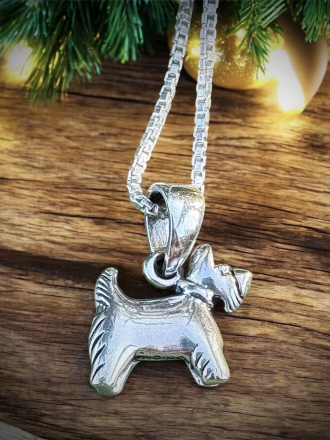 Silver Scottish Terrier Scottie Dog Pendant