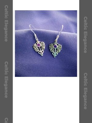 Silver and Marcasite Thistle Drop Earrings