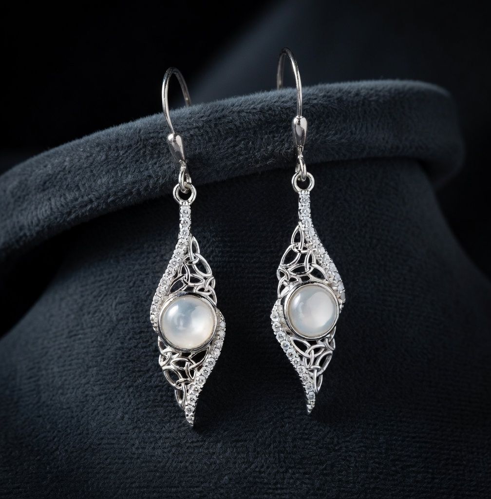 Arian Twisted Trinity Mother of Pearl Earrings