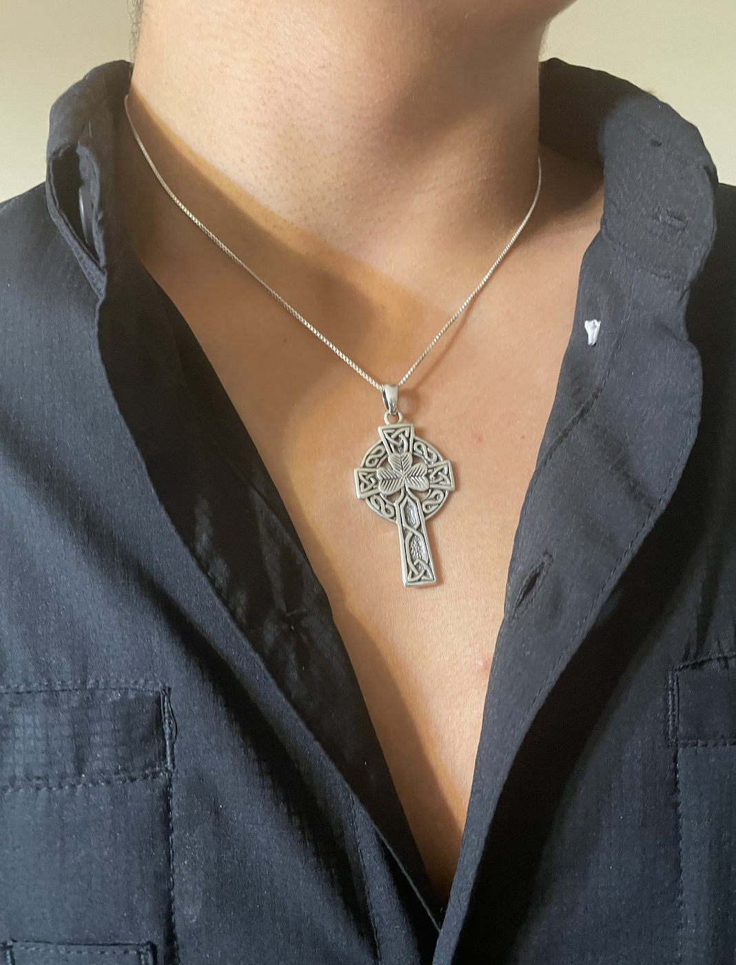 Celtic cross Featuring Shamrock and Knotwork