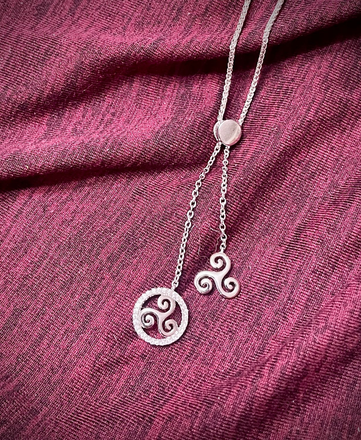 Silver Celtic Double Triskele Pendant