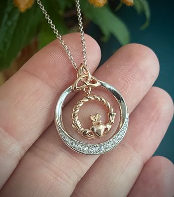Rose Gold Claddagh with Trinity Knot Rose Gold Claddagh with Trinity Knot