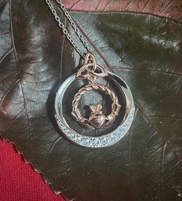 Rose Gold Claddagh with Trinity Knot