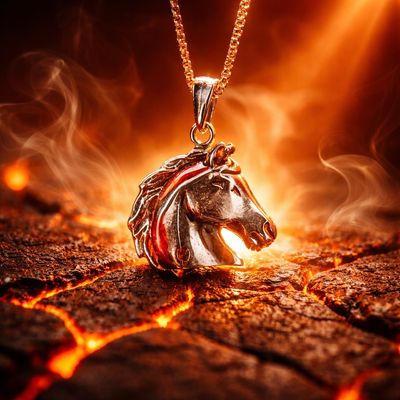 Celtic Fire Horse: Welsh Cob Sterling Silver Necklace Celtic Fire Horse: Welsh Cob Sterling Silver Necklace