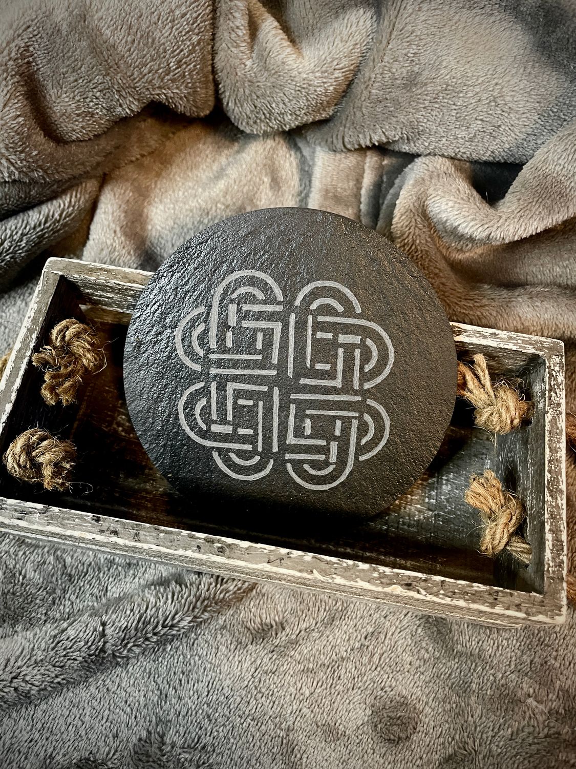 Hand Engraved Celtic Knot Coaster - Set of 4