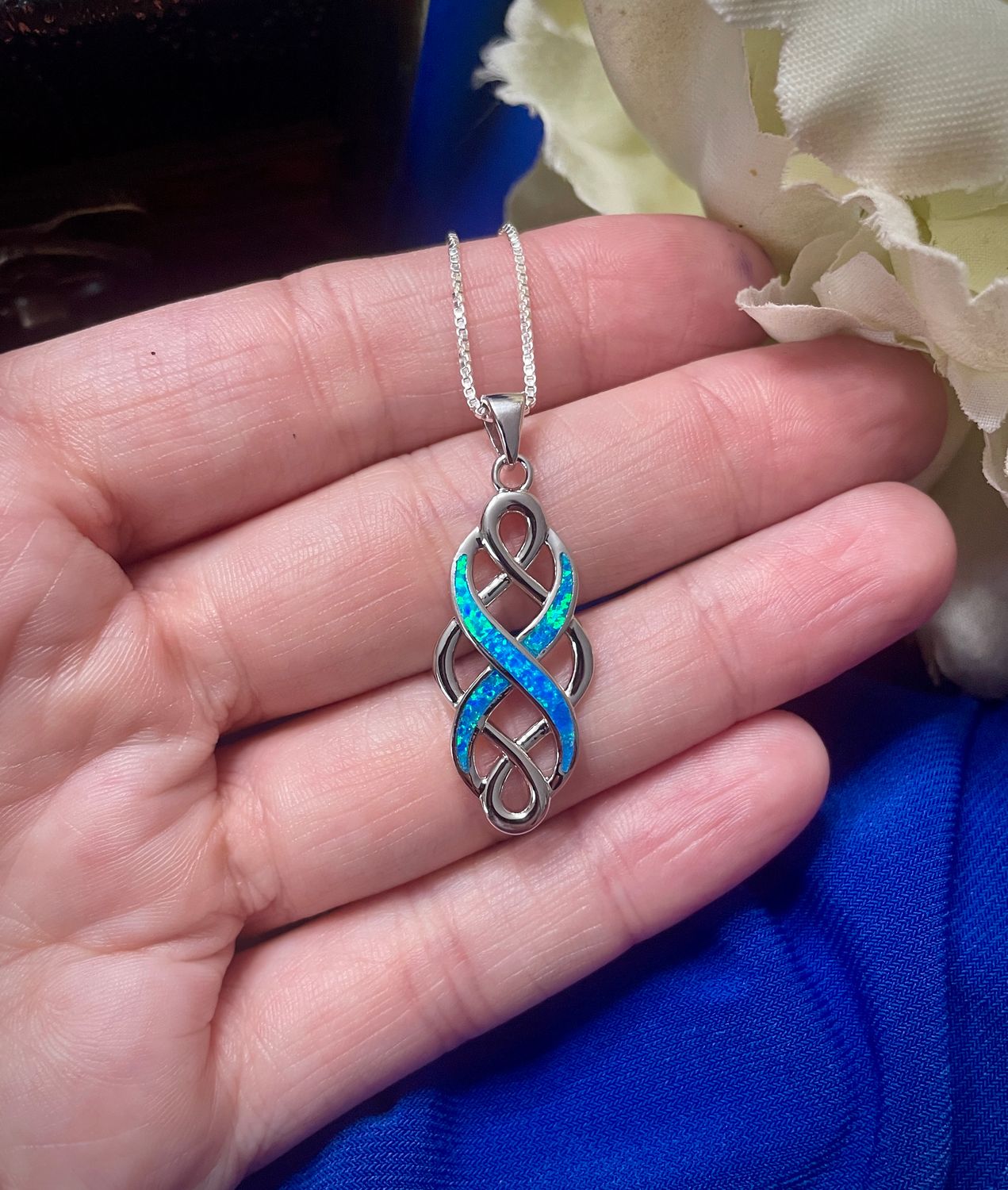 Blue Opal Celtic Knot Weave Blue Opal Celtic Knot Weave