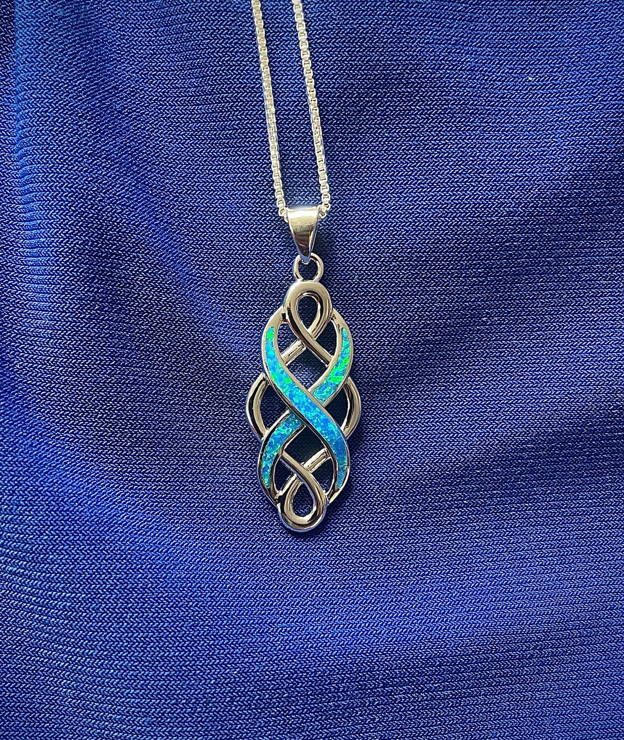 Blue Opal Celtic Knot Weave