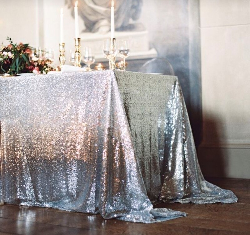 Silver Sequin tablecloths