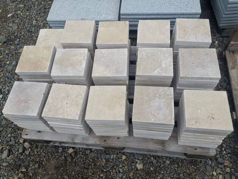 Prime Quality Turkish Travertine Paver 203x203x30 - Light Brown
