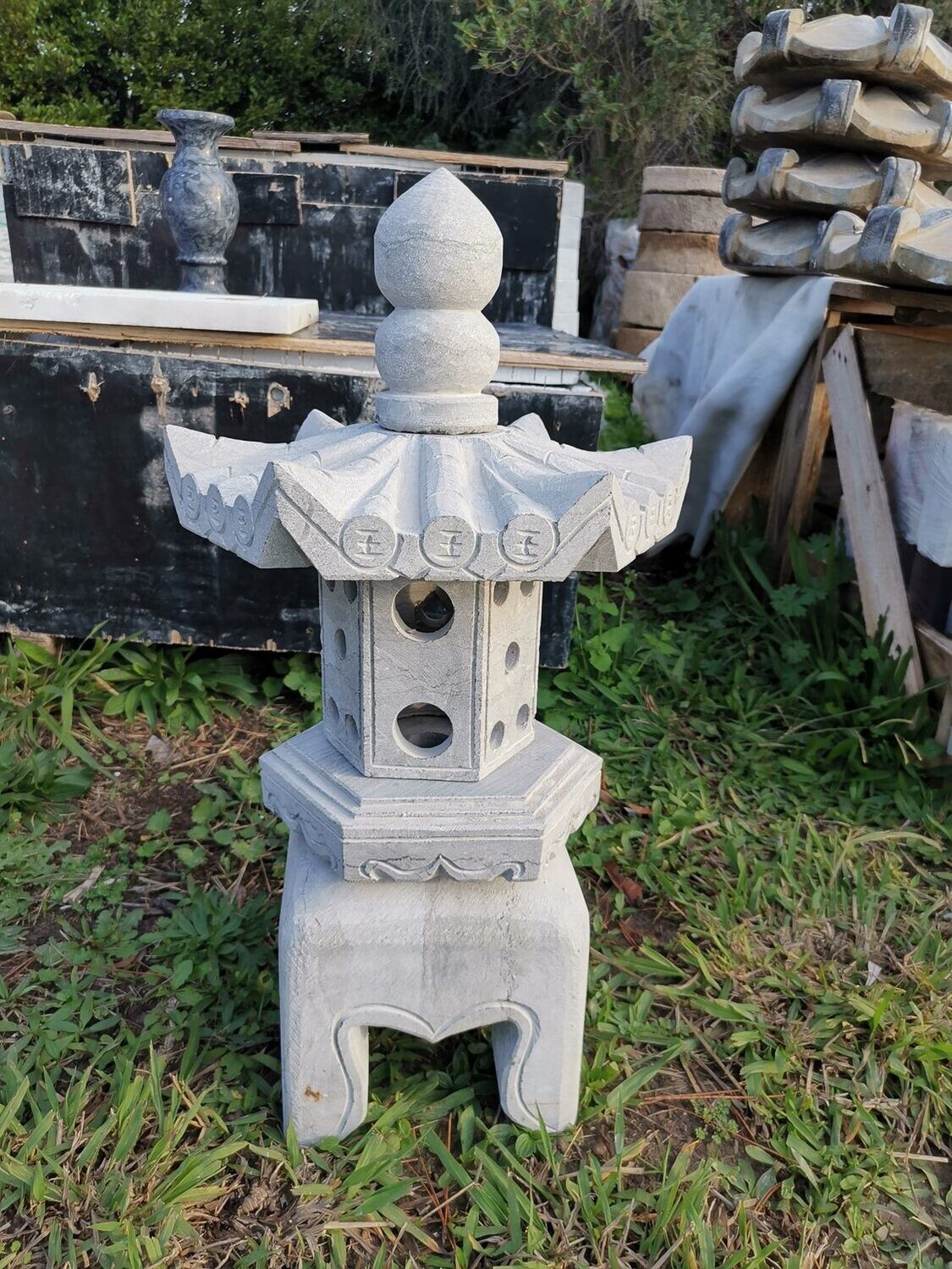 Natural Stone Japanese Lantern H.60cm - Pattern 1