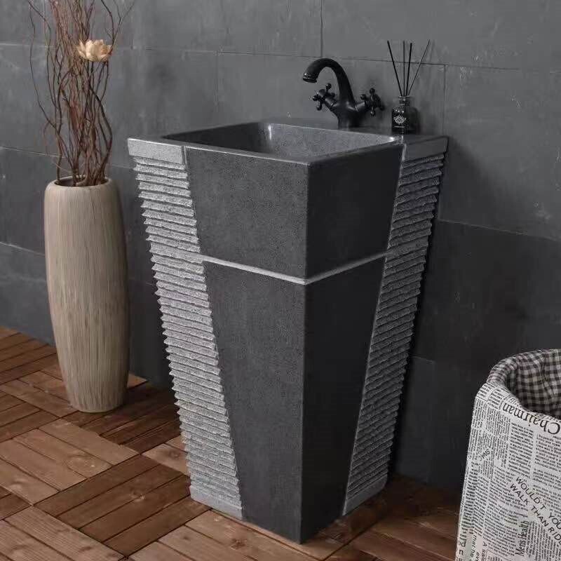 Natural Granite Pedestal Hand Basin - Pattern 22