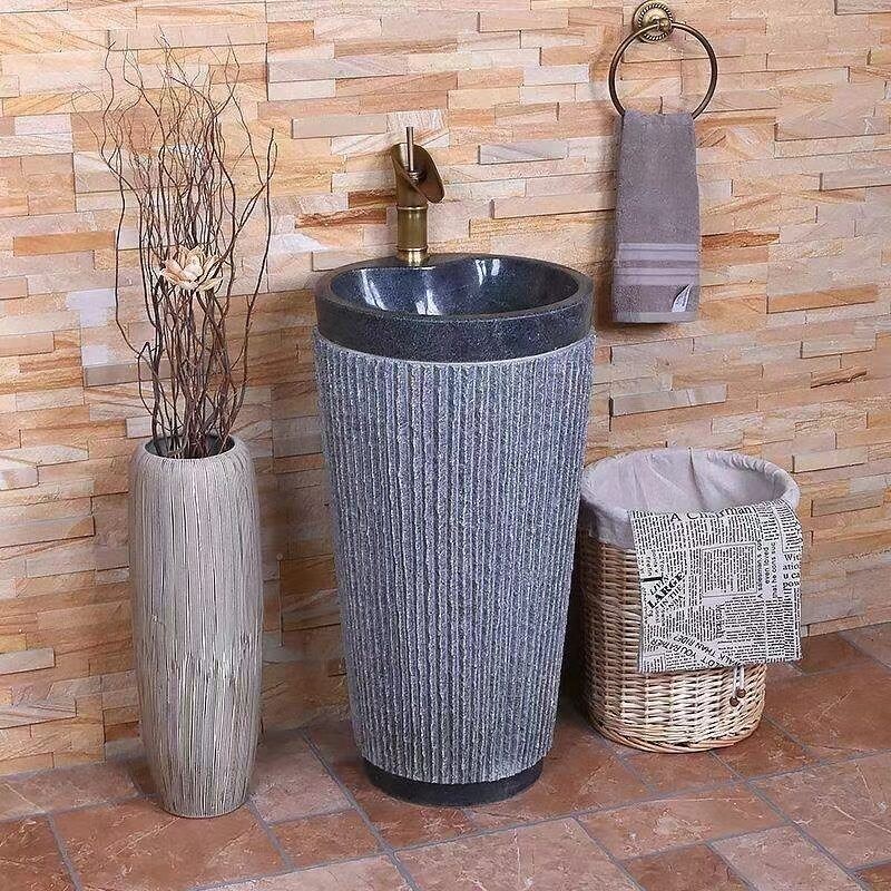 Natural Granite Pedestal Hand Basin - Pattern 23