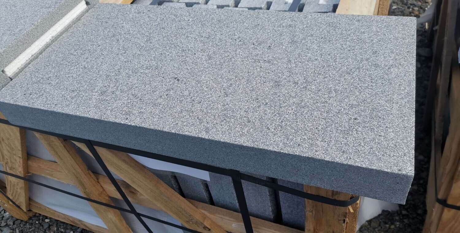Padang Dark Grey Granite Drop Face Pool Coping - 600x300x25/60