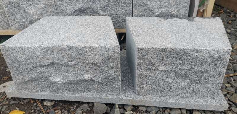 Light Grey Granite Trapezoidal Wall Stone - 290/220x200x150