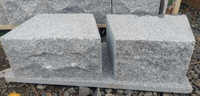 Light Grey Granite Trapezoidal Wall Stone - 290/220x200x150