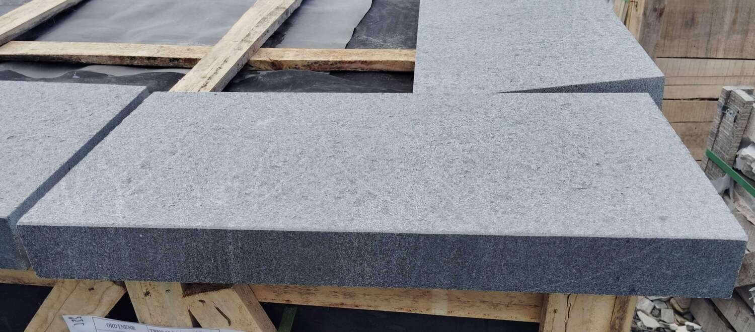 Padang Dark Grey Granite Drop Face Pool Coping- 600x300x30/60