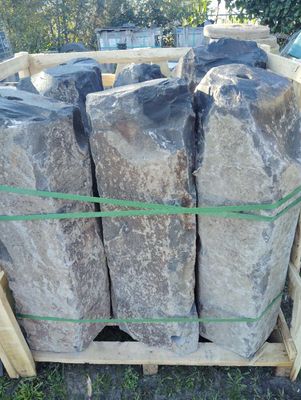 Hexagonal Basalt Ornamental Column-D.35-45cm x 91cm H.