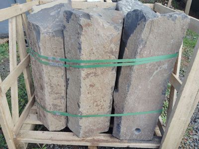 Hexagonal Basalt Ornamental Column-D.35-45cm x 76cm H.